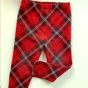 Red Tartan Print Ralph Lauren Leggings 18 M